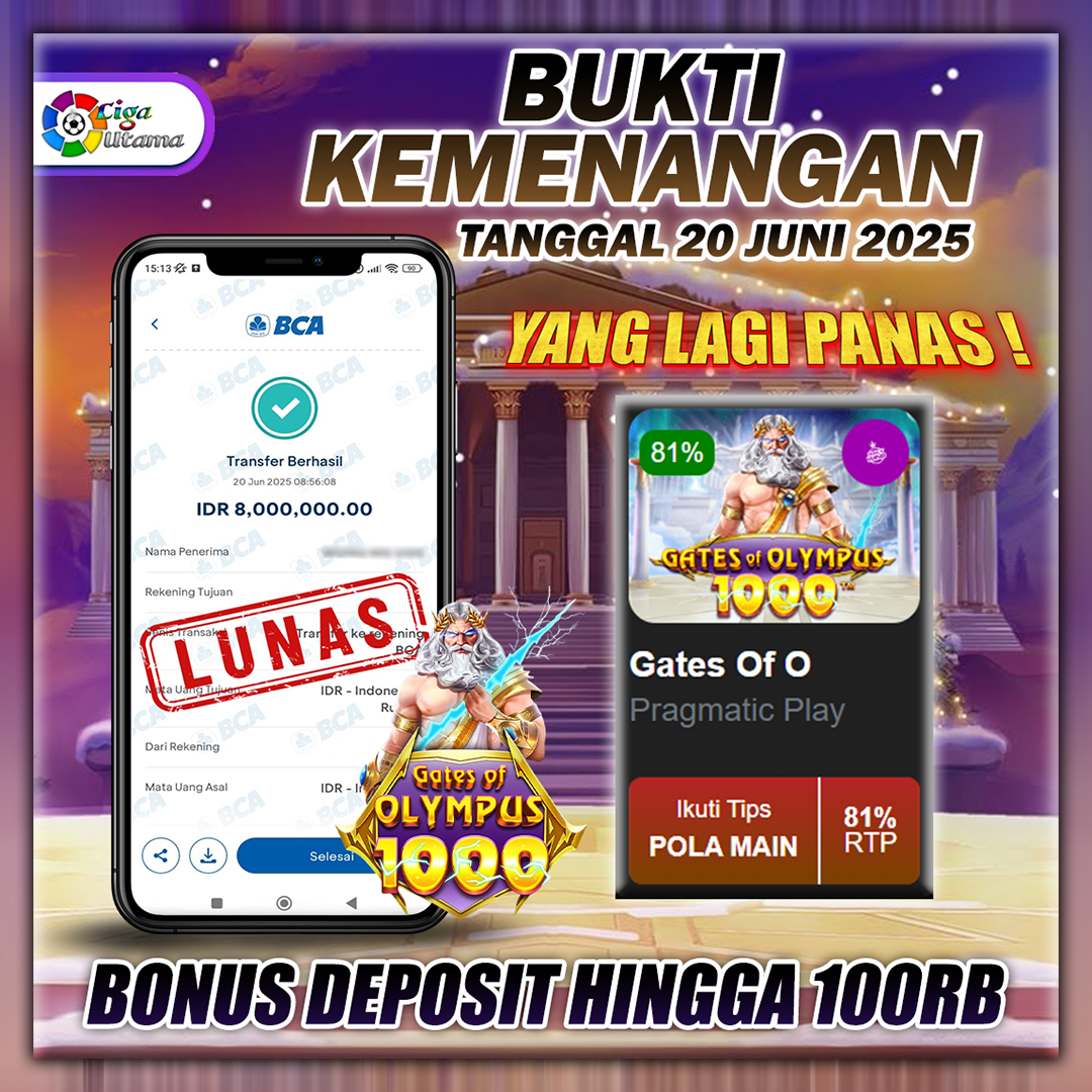 INFO KEMENANGAN LIGA UTAMA TANGGAL 20 JUNI 2025